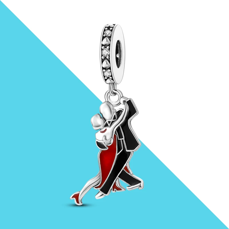 

UCHARM серебряное покрытие для бальной комнаты Танцующая подвеска талисманы подходит для браслета Пандоры ожерелье для женщин праздничный по...