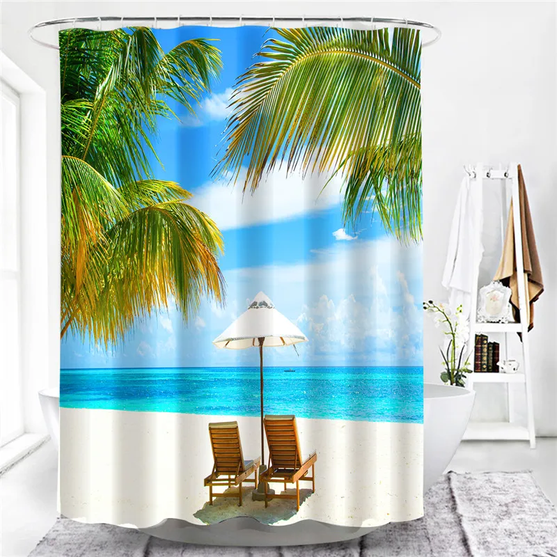 

Misty Forest Nordic Style Shower Curtains Set With Hooks Natural Landscape Home Decoration Bathroom Curtain New Waterproof Green