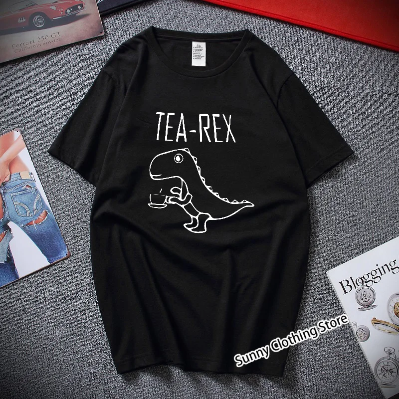 

Hot New Summer T-Shirts Tea Rex Print Graphics Harajuku Fun Street Fashion Hip Hop Casual Style Cotton Crew Neck Couple T-Shirt