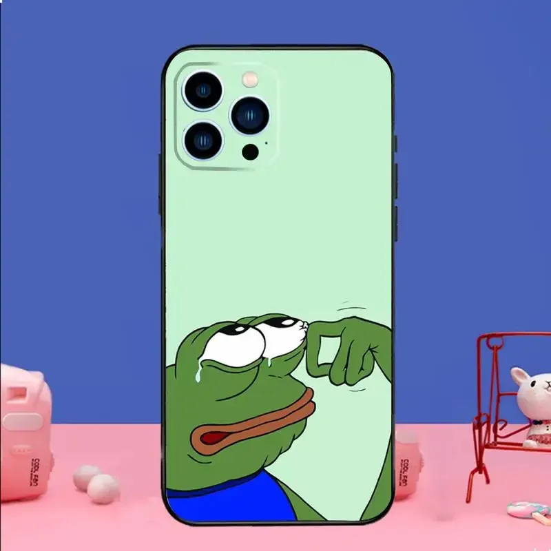 Чехол P-Pepe для телефона с забавной лягушкой iPhone 15 14 13 12 11 Pro Max Xs Xr X 7 8 Plus Mini