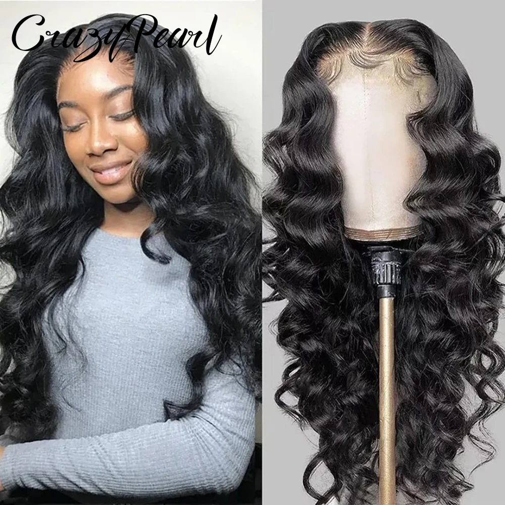 Фото Парик из натуральных волос 13X6 Loose Wave HD Lace Front, плотность 210, 100% натуральные человеческие волосы, 15A, парик Loose Deep Wave, предварительно проработанный, с эффектом натуральной линии роста волос №1