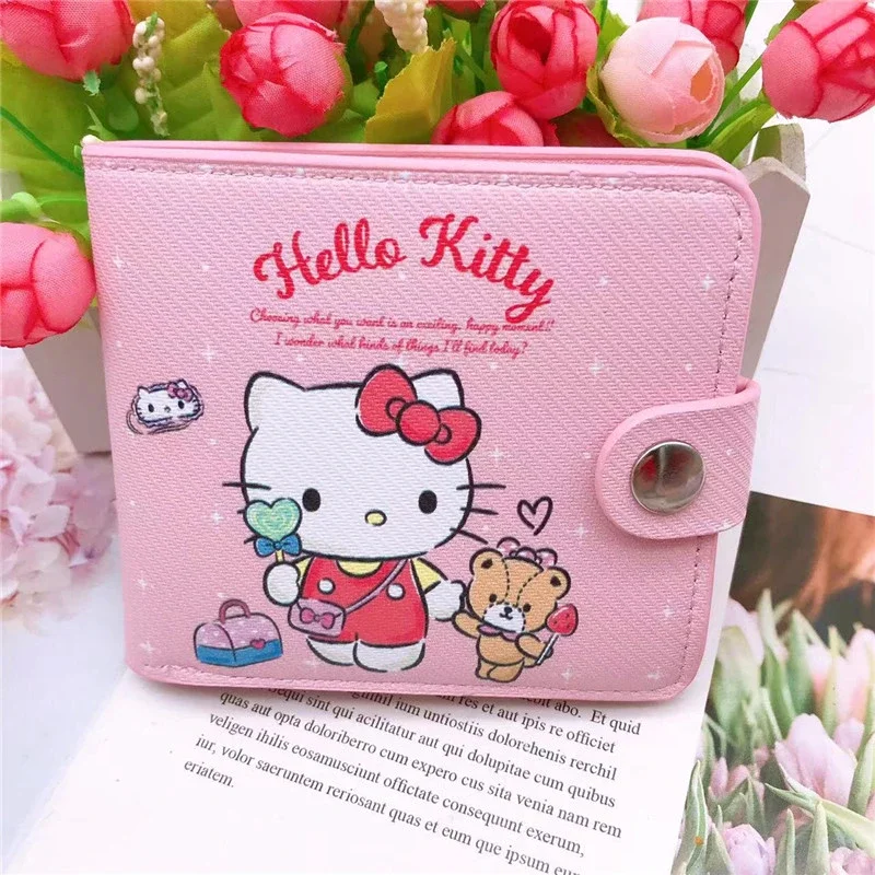 Розово-розовый маленький кошелек Hello Kitty в стиле аниме для женщин