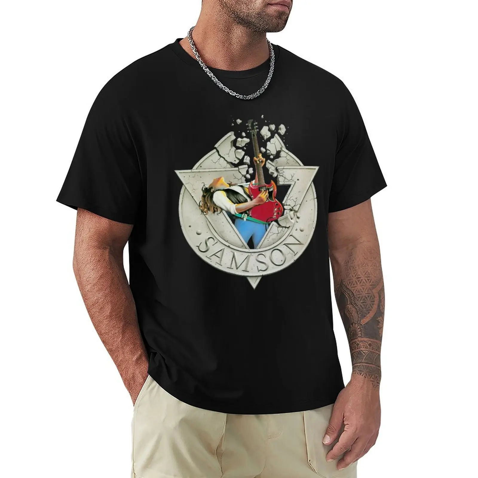 Футболка Samson God винтажная футболка с аниме тяжелая топы мужские забавные