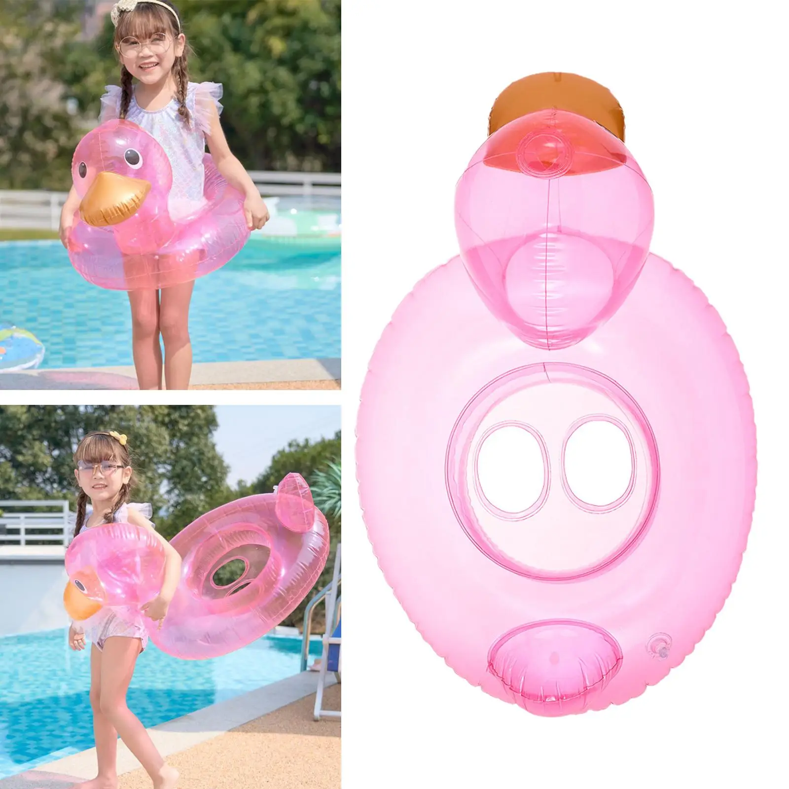 

Duck Swimming Ring Floats Floating Cute Lightweight Toys Soft Flexible Safety for Pool Parties Pool Bathtub Toddlers Babies