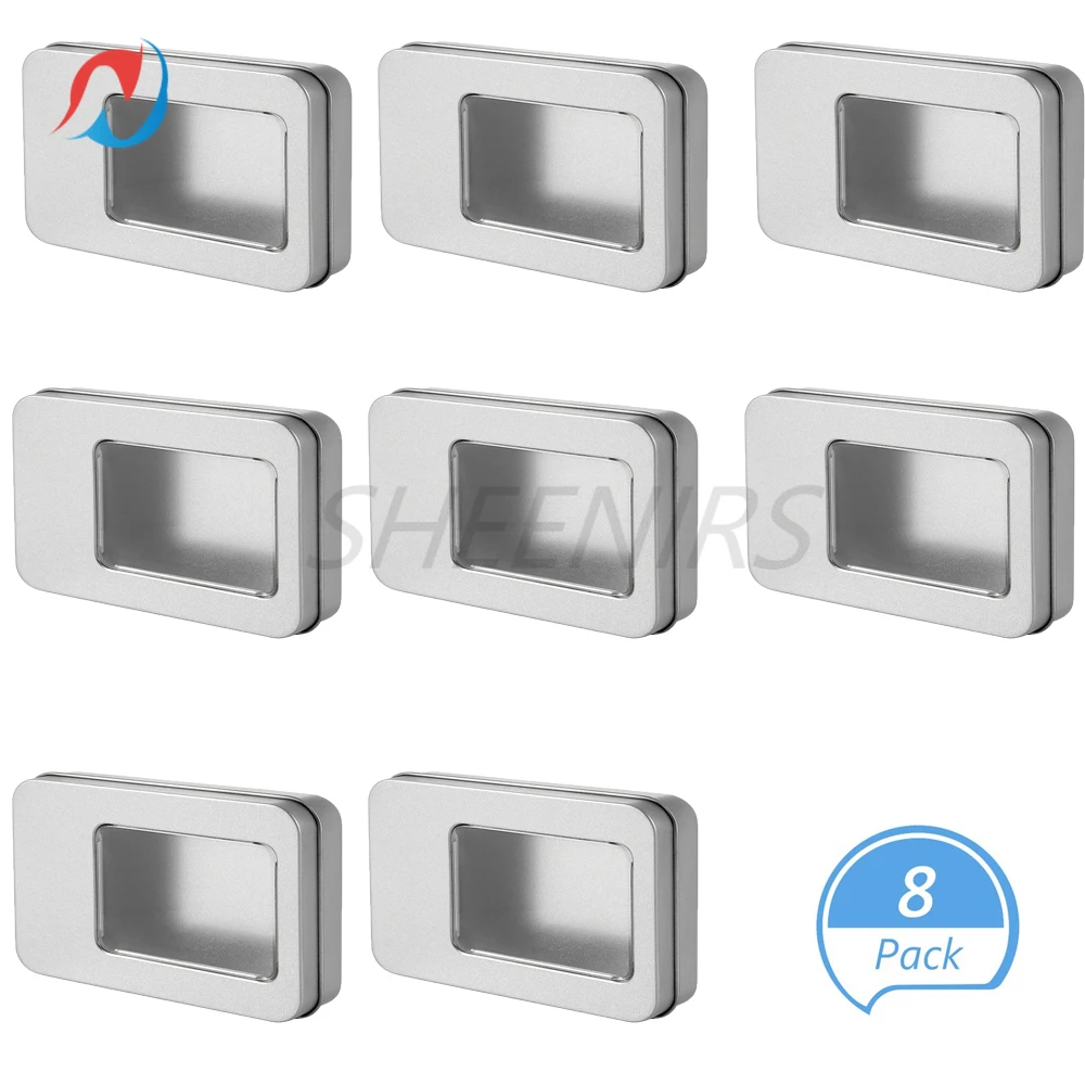 8 шт. металлическая жестяная коробка 3 43 x 2 36 0 71 дюйма прямоугольные пустые