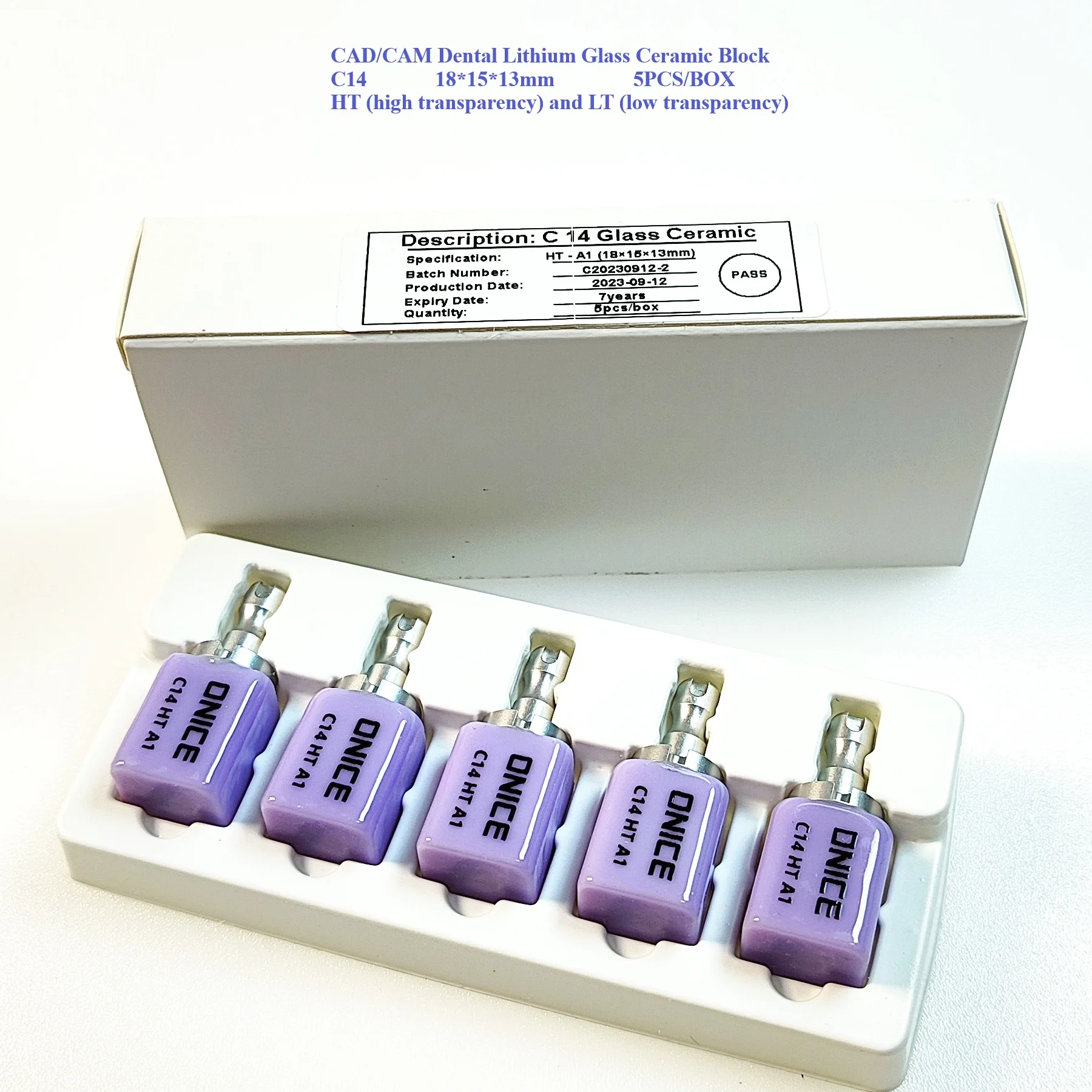 5 шт./кор. ONICE стоматологические стеклянные керамические блоки C14 18*15*13 мм CAD/CAM