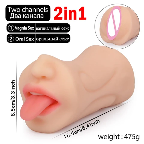 Реалистичные мужские мастурбаторы QUbanlv для орального рота для мужчин, Глубокая глотка с языком, влагалищем, настоящая киска, секс-игрушка, Мужская чашка для мастурбации