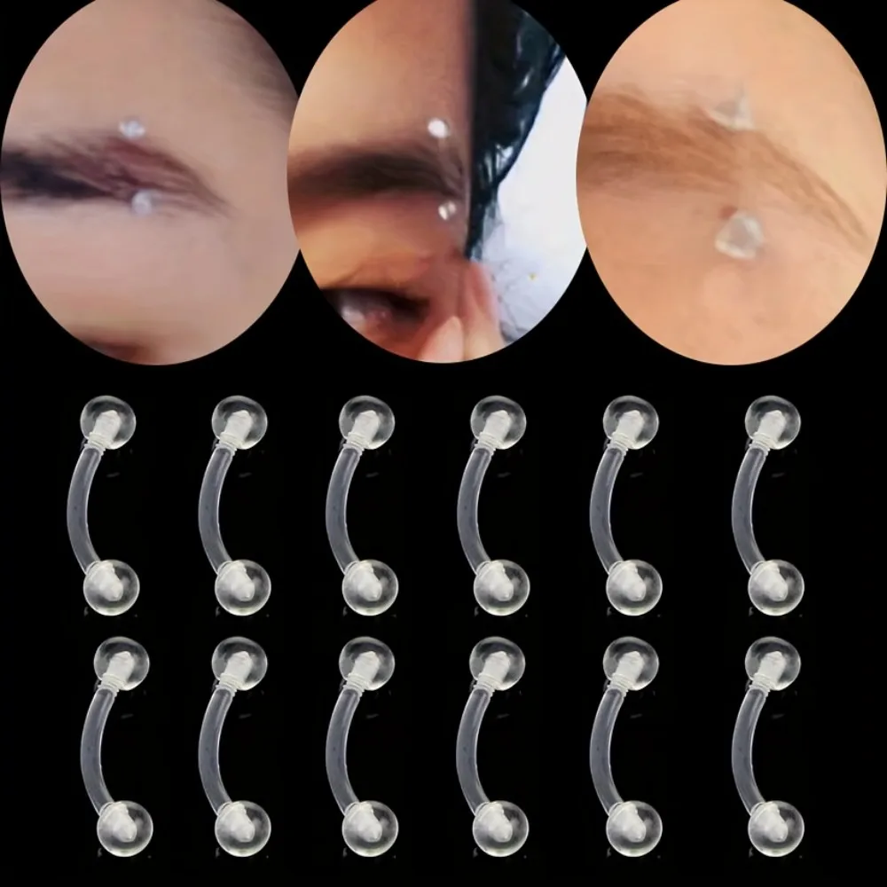 5 шт./10 шт. акриловые прозрачные шпильки для бровей невидимые мягкие стержни