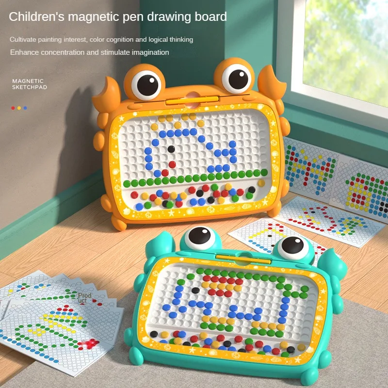 

Магнитная доска для рисования, детская игрушка-краб с 50 бусинами, магнитный пазл, подарок для мальчиков и девочек, подарок для детей