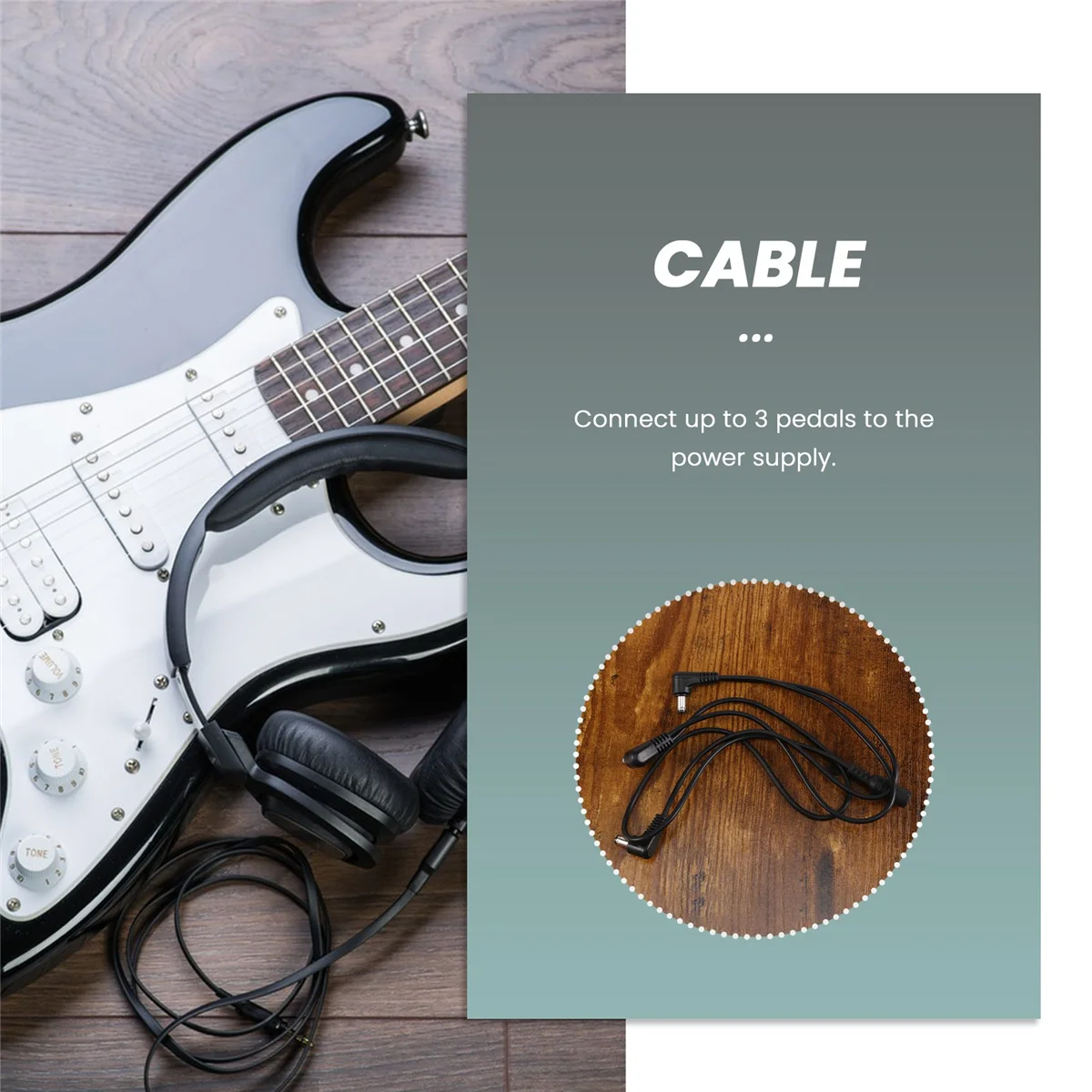 Тройной электрод Vitoos с маргариткой медный провод для гитарных эффектов черный