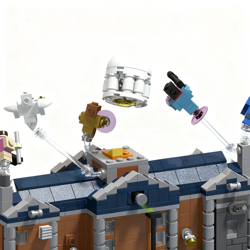 Фото 1504 детали MOC Super Heroes Marvelal XMens MINI X-Mansion, модель из строительных блоков, архитектурная игрушка, рождественские подарки, образовательный набор №3