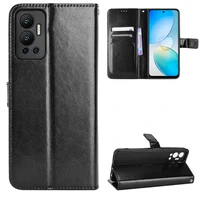 for infinix leather flip stand luxury phone case infinix hot 12 12i 12 play leather crazy horse pattern phone case with lanyard