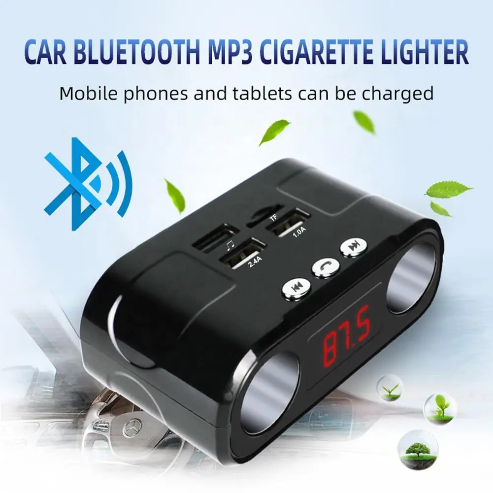 

Car Fm Transmitter Bluetooth-compatible Hands-free Car Kit Mp3 Music Player Quick Charge charging plug Cigarette Lighter