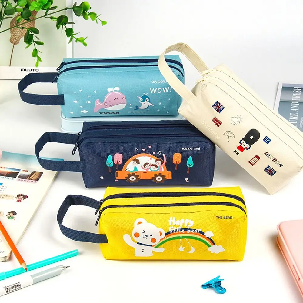

Kids Gifts Double Zippers Large Capacity Pen Pouch School Supplies Pencil Bag Pencil Case Cartoon Pen Bag Zipper Pouch
