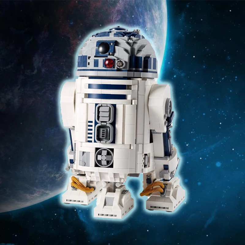

В наличии New R2-D2 строительные блоки, Звездные космические блоки, совместимые с 75308, игрушки для детей, рождественский подарок