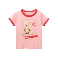 pink tshirt 2022 summer fashion unisex t shirt children boys short sleeves tees baby kids cotton tops for girls clothes 3 8y