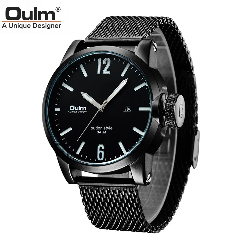 

Oulm Luxury Brand Mens Sports Watches Waterproof Luminous Calendar Date Wristwatch Male Quartz Business Watch relogio masculino