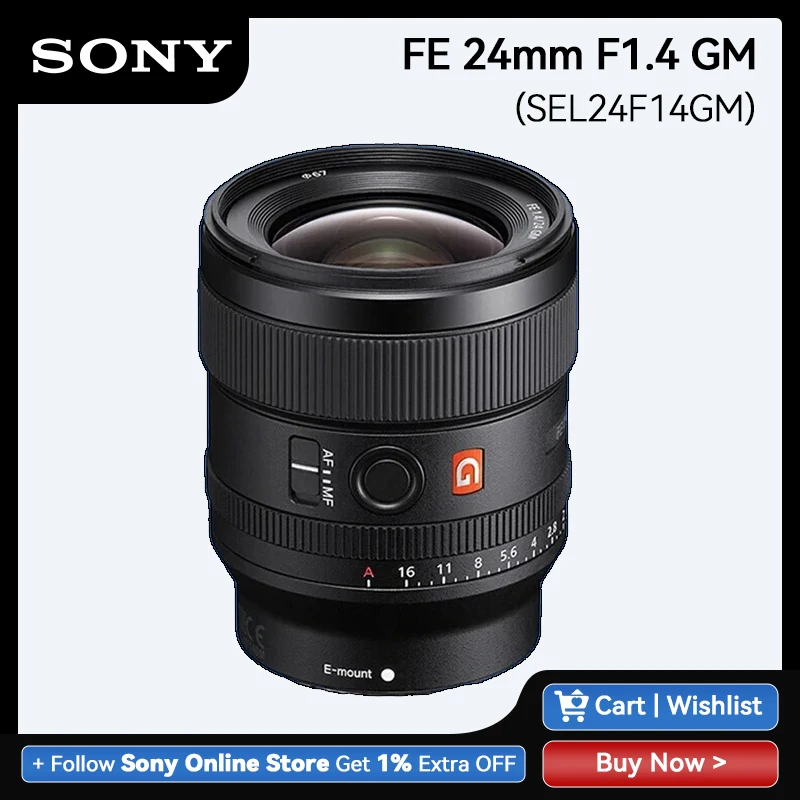 

Sony FE 24mm F1.4 GM Full Frame Wide-Angle Prime Lens Large Aperture Mirrorless Camera Lens for A7 III IV SEL24F14GM Sony 24 1.4