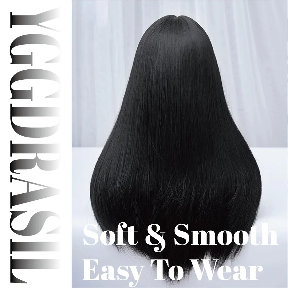 24-дюймовые серебристо-серые и черные синтетические парики в готическом стиле с