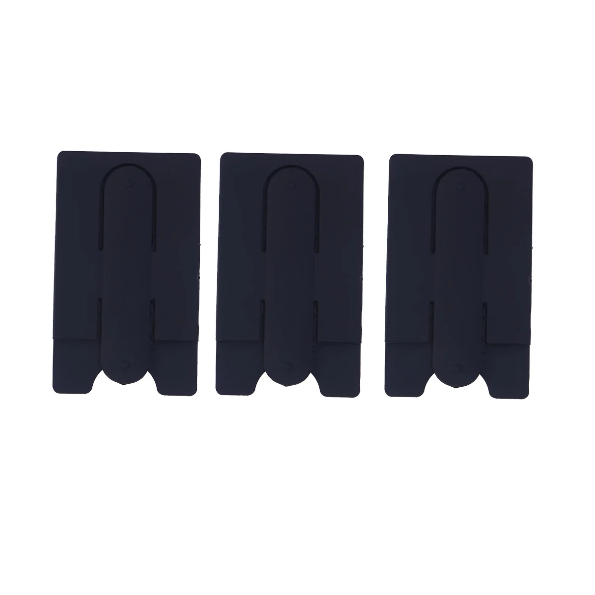 

3 Pcs Silicone Holder Credit Black Wallet Stick Case Holders Cash Pearlescent