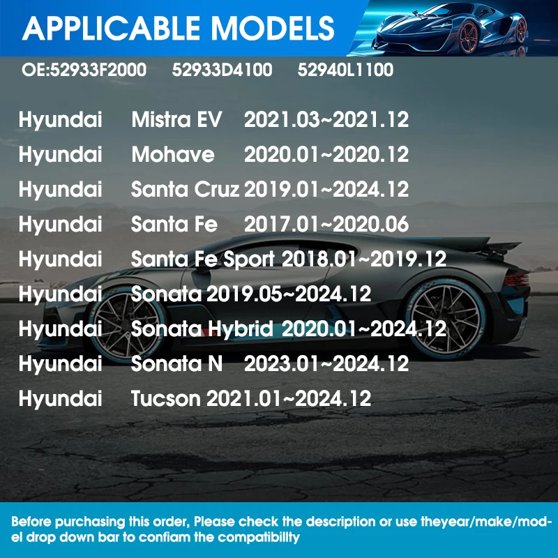 Датчик давления в шинах TPMS 433 МГц 52940L1100 для Hyundai Mistra EV Mohave Santa Cruz/Fe/FE Sport Sonata Hybrid/N Tucson