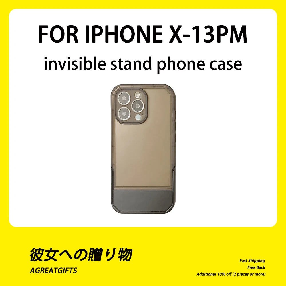 

Clear Silicone Soft Cover Full Protective Case With Holder Stand For iPhone 13 12 11 Pro Max X Xs Xr XsMax Funda Capa In Stock
