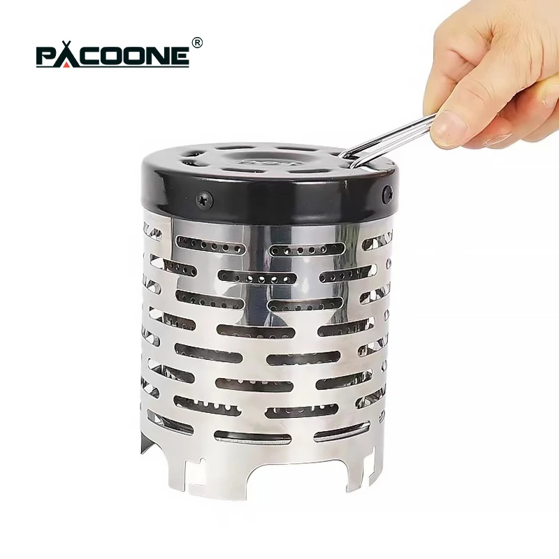 

PACOONE Mini Gas Heater Stove Wear-resistant Outdoor Camping Portable Steel Warmer Heating Cover Equipment
