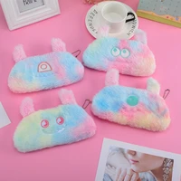 cute cartoon pencil case plush kawaii rainbow color pen bag students stationery storage pouch gifts for kids girls