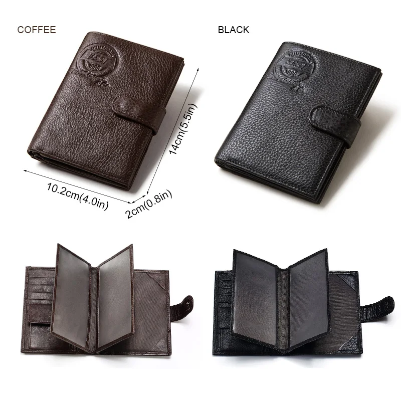 New Genuine Leather Men Passport Travel Wallet Classic RFID Blocking Card Holder Light Purse With Cards Cover For Women Carteira