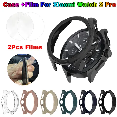 Защитный чехол 2-в-1 + Защита экрана для умных часов Xiaomi Watch 2 Pro, защитный чехол-бампер для Mi Watch2 Pro, защитная пленка