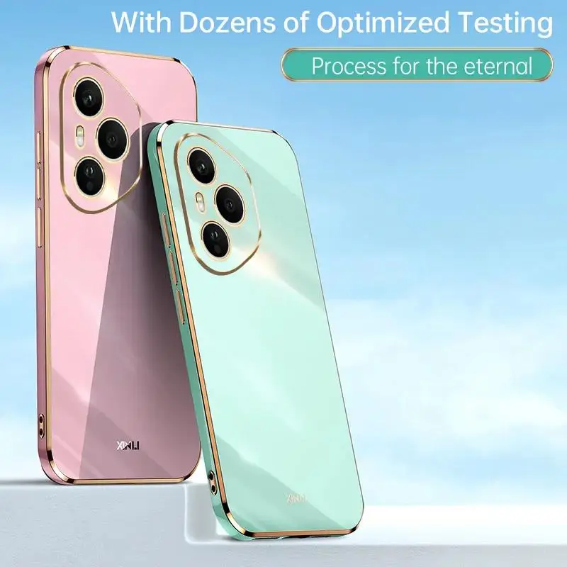 Фото Чехол для Honor 400 Pro Lite, роскошный силиконовый чехол с прямым краем и гальваническим покрытием, приятный для кожи чехол для Honor 400 Pro 5G, бампер Funda №2