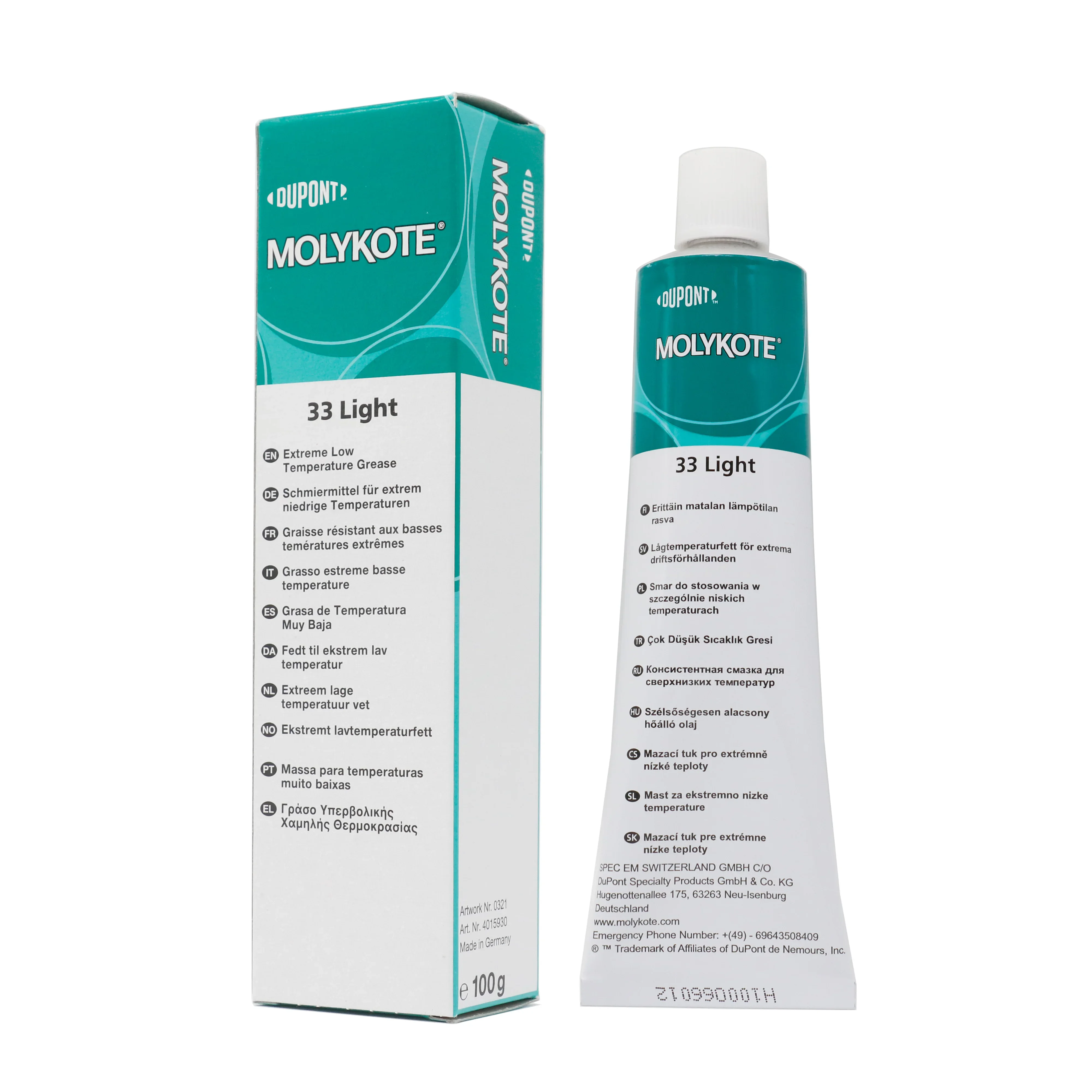 Фото Molykote 33 Light 100 г/1 кг Экстремально низкотемпературная смазка для малоскоростных световых металлических и пластиковых компонентов №4