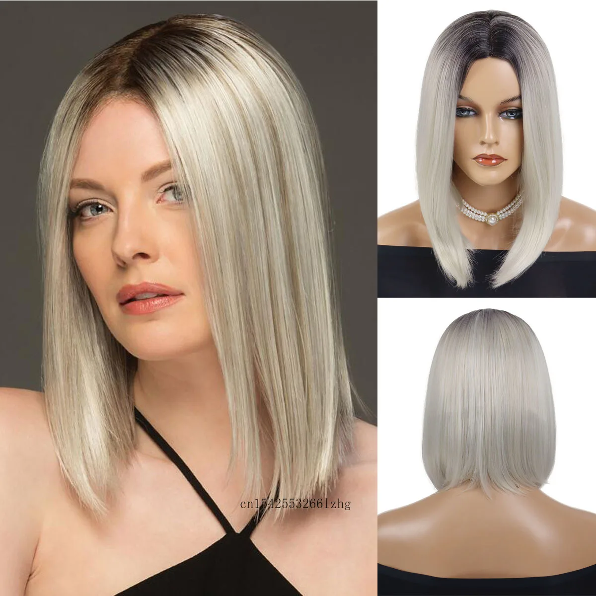 GNIMEGIL синтетический пепельно-русый парик для женщин женский с эффектом омбре