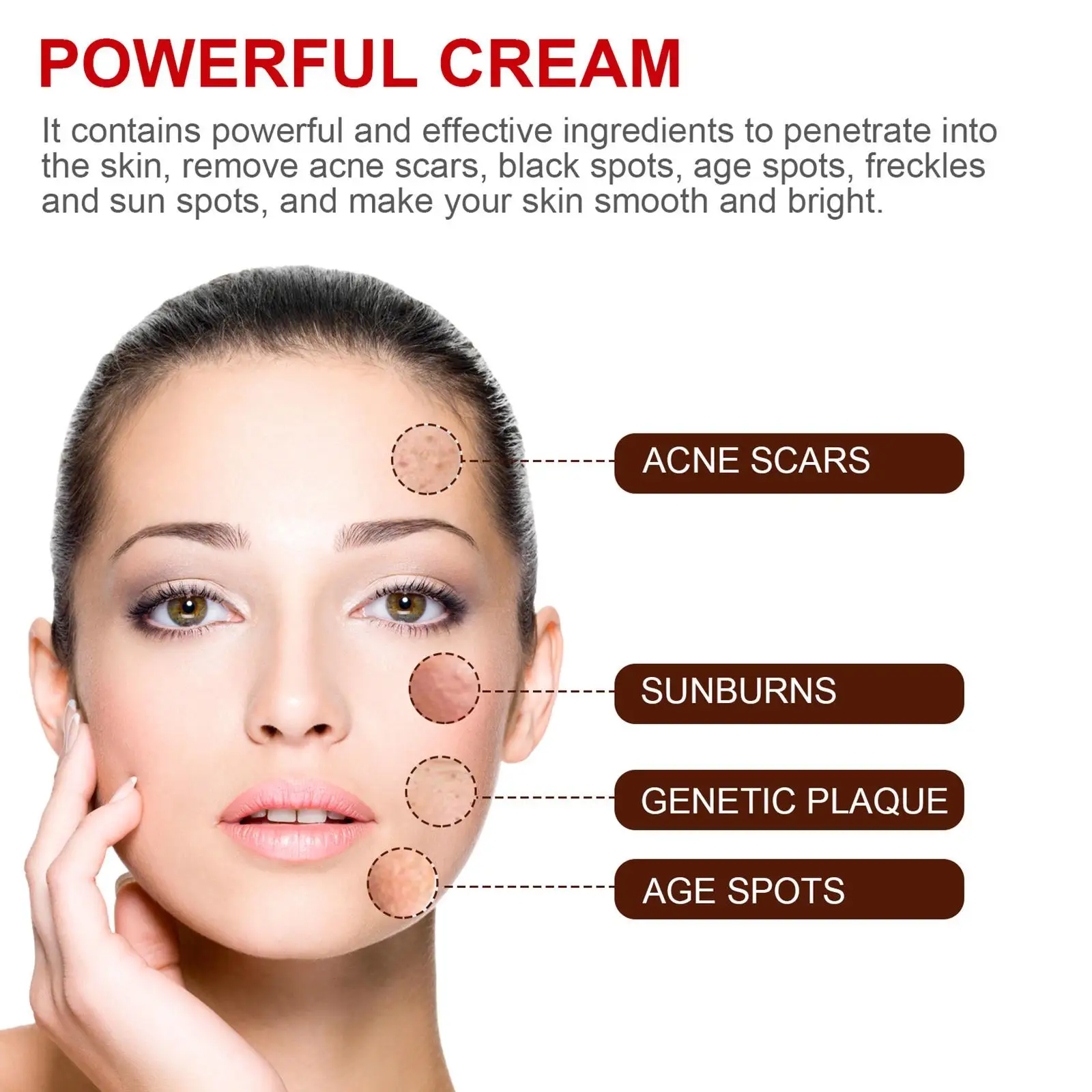 Крем для лица с блеском Осветляющий крем опухляющий веснушки женский корейский