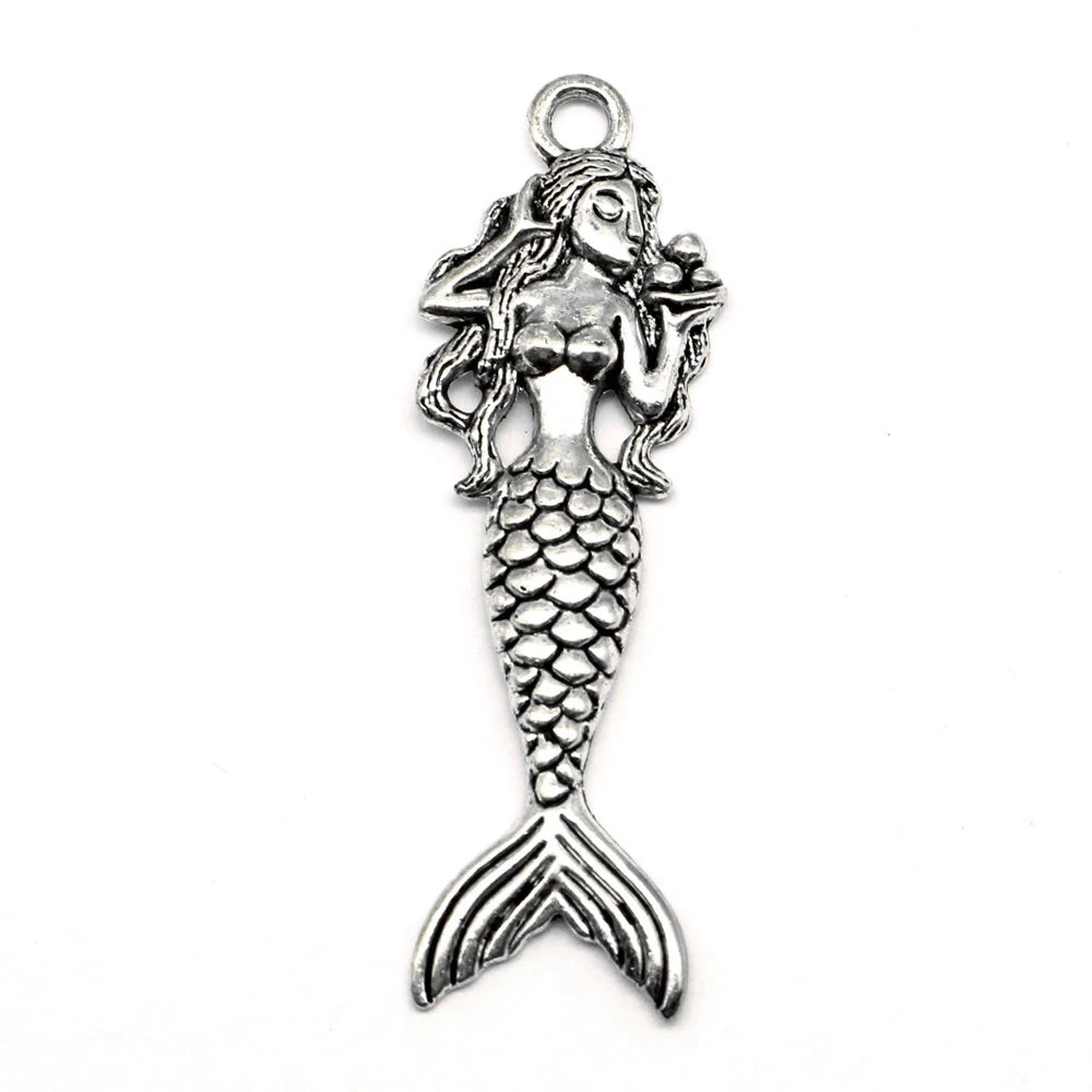 

Mermaid Charm For Making Jewelry Diy Finding 10pcs 20x62mm