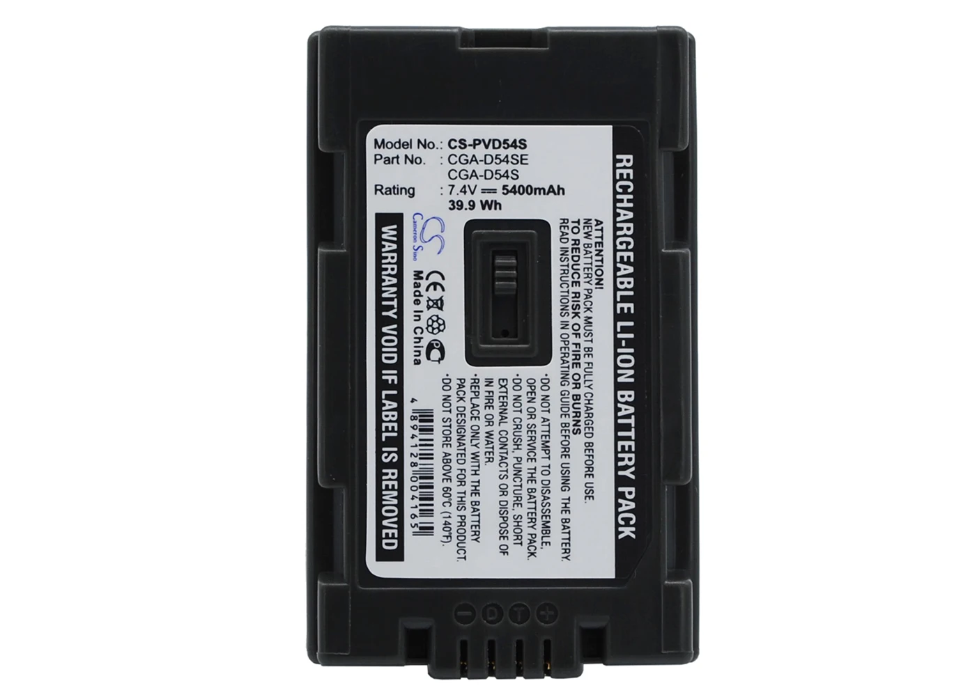 

Cameron Sino 5400mA Battery for Panasonic NV-DS50A,NV-GX7,NV-GX7K,NV-MX1000,NV-MX2500 CGA-D54SE/1H,CGP-D54S,CGR-D54S,VW-VBD55