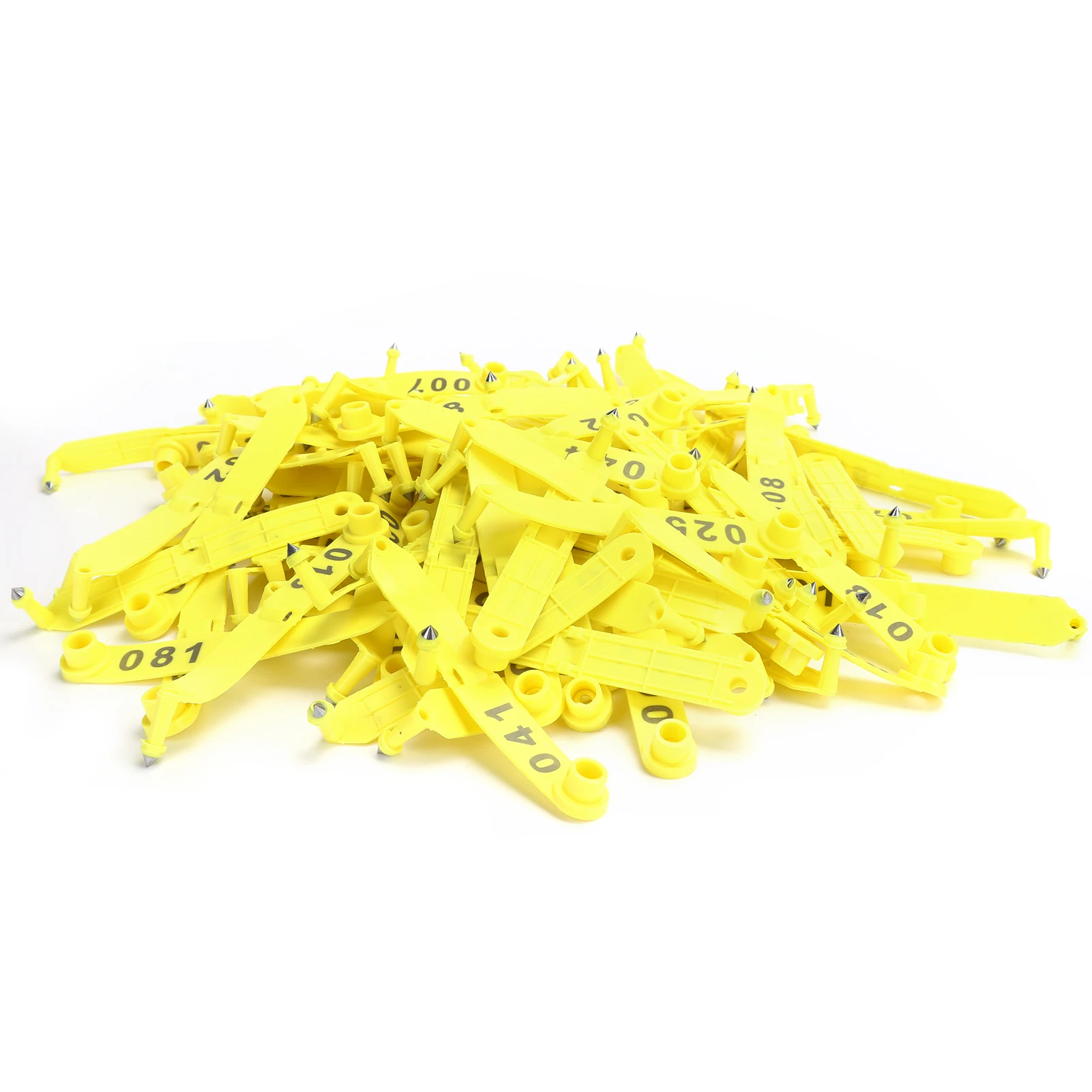 

100Pcs Sheep Ear Tag Double-Folded Yellow Integrated Number Animal Identification Card Ear Ear Ear Ear