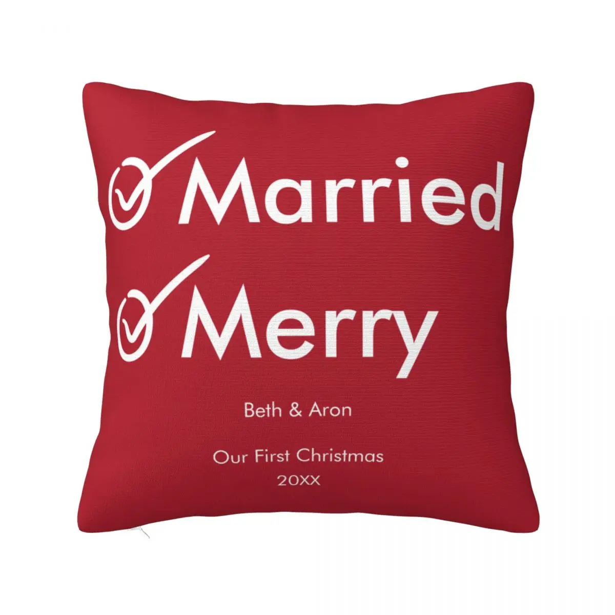 

Custom Decorative Pillowcase Married And Merry First Married Christmas Throw Pillow Cover Accessories Cusions Multiple Sizes