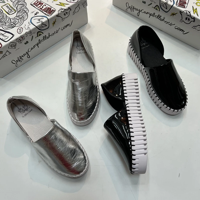 

Shoes Woman Flats Clogs Platform Modis Female Moccasin Low Heels Slip-on Dress Creepers 2022 Comfortable Genuine Leather Slip