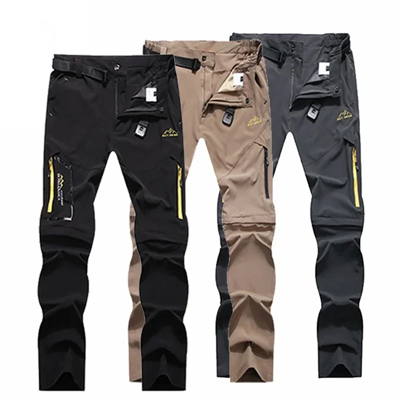 

Outdoor Hiking Trekking Pants Men High Stretch Summer Thin Waterproof Quick Dry Removable Shorts Camping Fishing Trousers 6XL