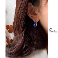 2022 new irregular hoop earrings for women klein blue vintage earring aesthetic gothic luxury jewelry acsesoris designer jewelry