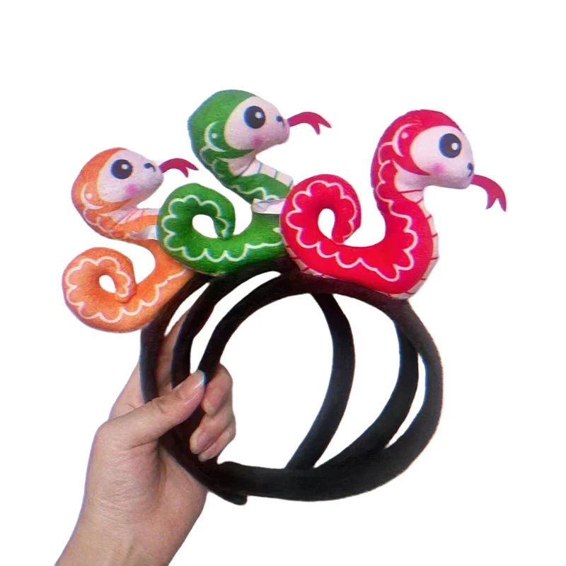 Милый китайский стиль обруч для волос в виде змеиного года головной убор со