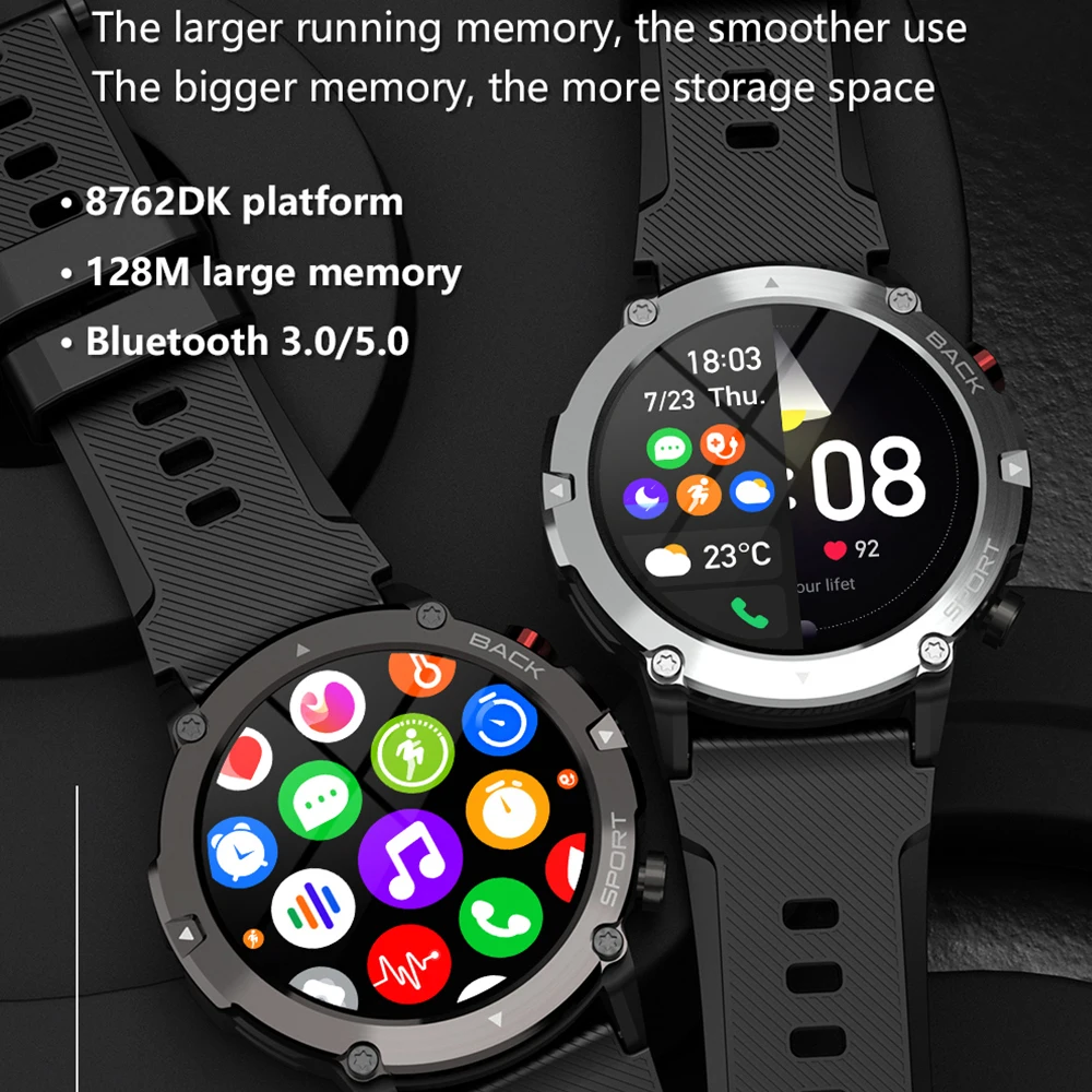 

15 Days Standby Smart Watch Large Memory Smart Bracelet Health Monitoring Ip68 Waterproof Fitness Smartwatch For Android Ios