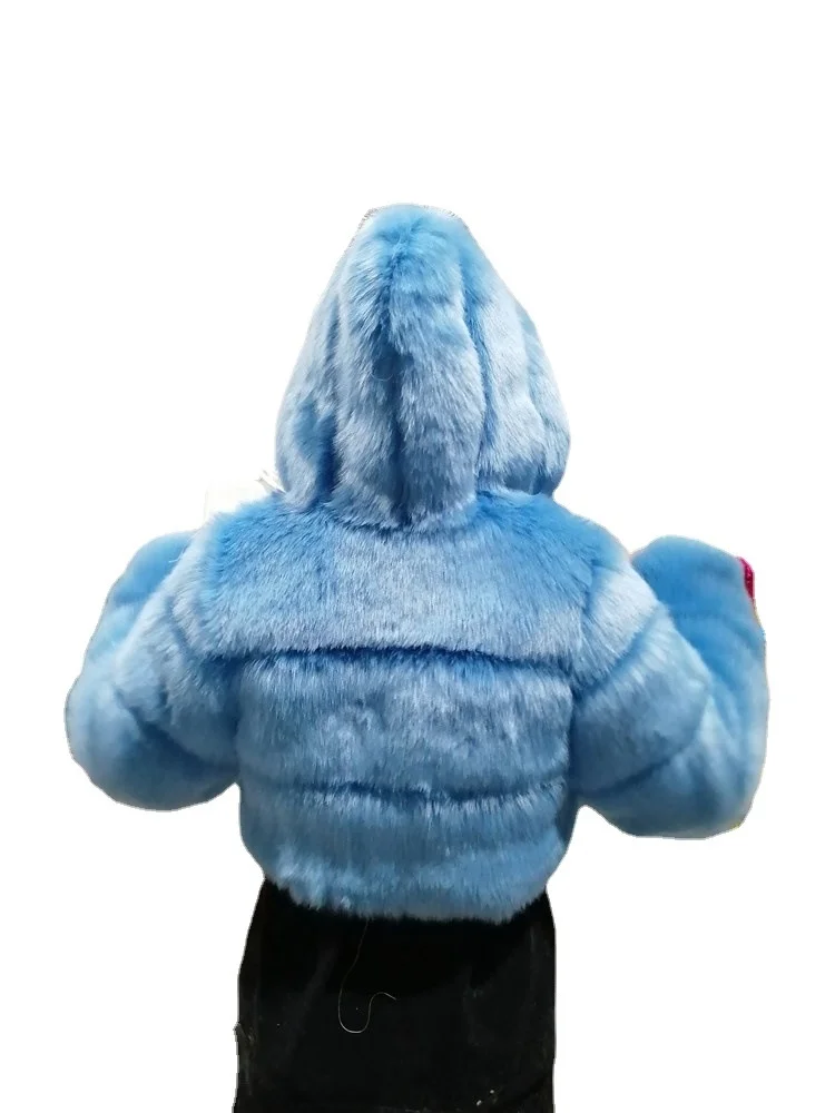 Fur coat fox fur long sleeve splicing short coat fur coat fashion warm hooded women's coat