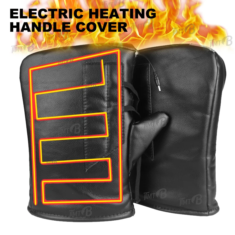 

Winter Cycling Heated Gloves Men Women Motorcycle Electric Bicycle Heating Handlebar Cover Waterproof Warm Plus Fleece Mitten