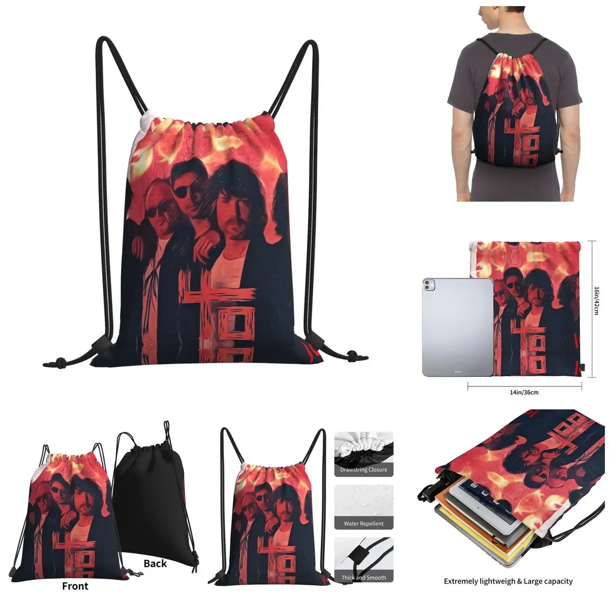 

Indochina Drawstring Bags Gym Bag Vintage Backpack Geek orchestra Blanket roll