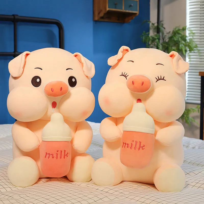 

Zqswkl 35/45cm cute bottle pig doll plush toy big stuffed animals children's toys girls pink birthday gift kawaii anime pill