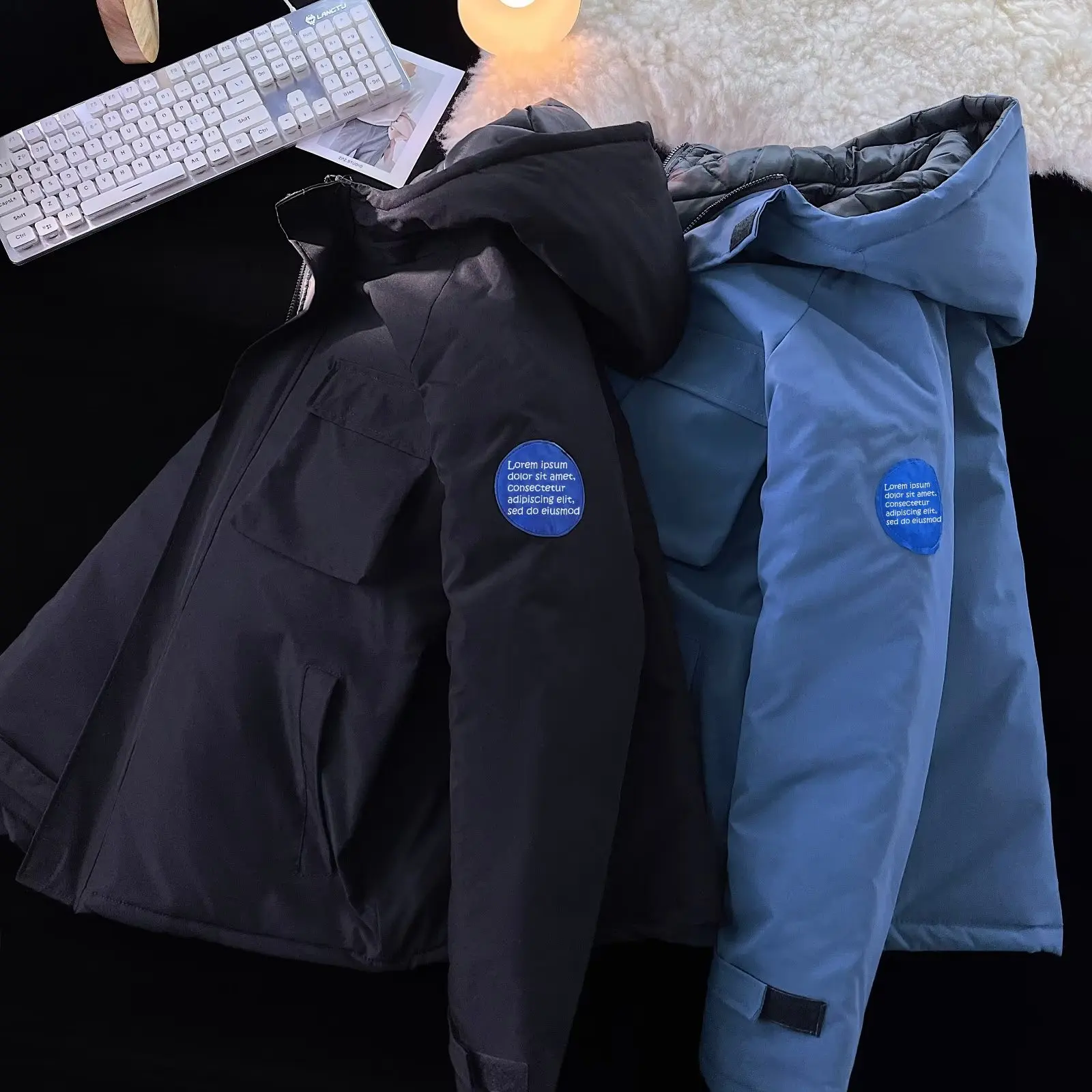 Winter Thick Cargo Puffer Jacket for Mens Fashion Trends Oversized Streetwear Teenage Loose Fit Hooded Padded Coats Baggy Parkas