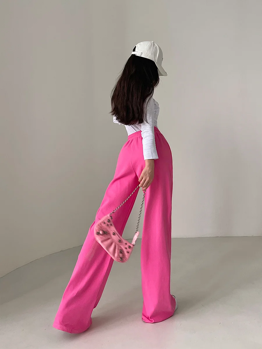 

Sweet High Waist Loose Slim Drawstring Elastic hgih Waist Sports Casual Pants Slightly Harem Floor Pants trousers KB74