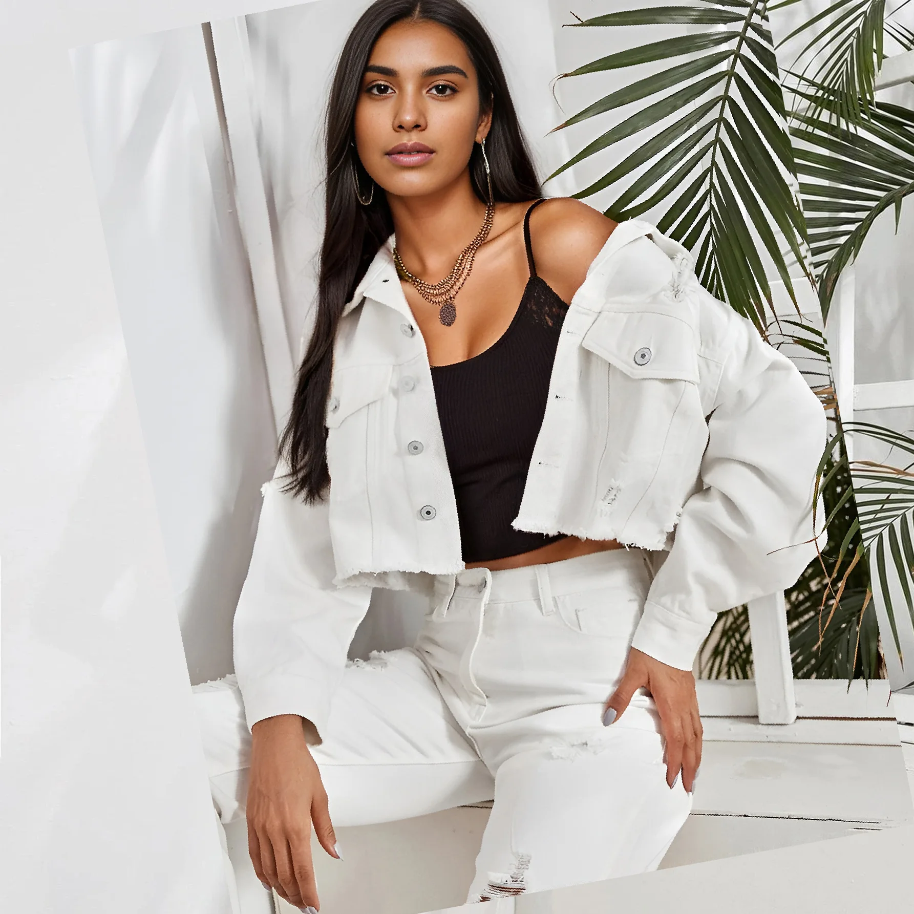 Женское джинсовое пальто однобортный кардиган куртки с отложным воротником и